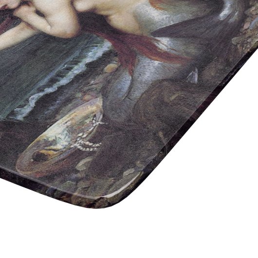 Zeemeermin op strand snijplank (Hoek)