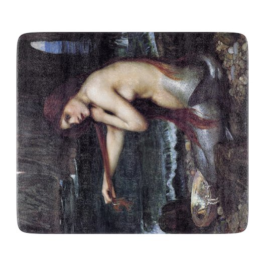 Zeemeermin op strand snijplank (Voorkant)