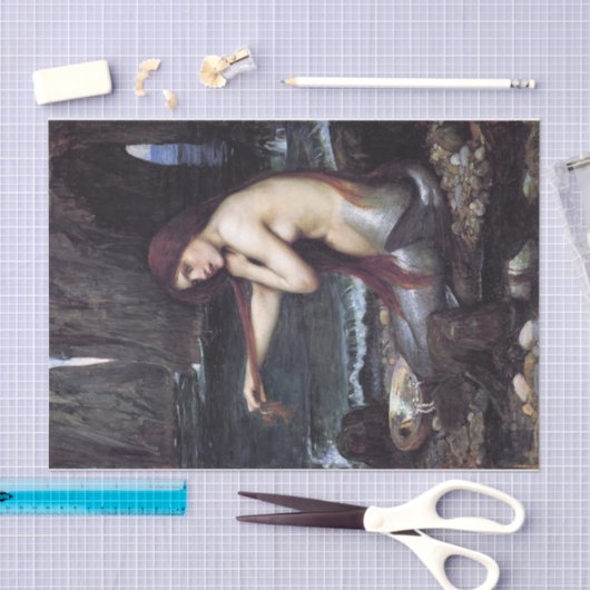 Zeemeermin op strand tissuepapier (Craft)