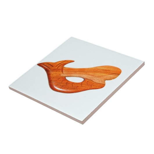 zeemeermin op witte tegel tegeltje (Zijkant)