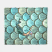 Zeemeermin op zeemeermin fleece deken (Voorkant (Horizontaal))