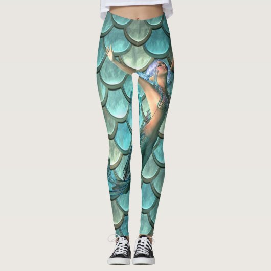 Zeemeermin op zeemeermin leggings (Voorkant)