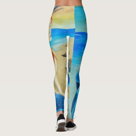 Zeemeermin over Leggings Leggings (Achterkant)