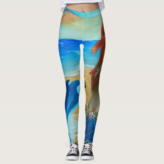 Zeemeermin over Leggings Leggings (Voorkant)