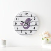 Zeemeermin Paars Beach Decor Rustic Shiplap Grote Klok (Huis)