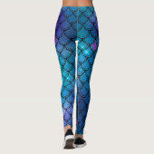 Zeemeermin Paars, Blauwgroen en blauw Leggings (Achterkant)