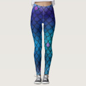 Zeemeermin Paars, Blauwgroen en blauw Leggings (Voorkant)