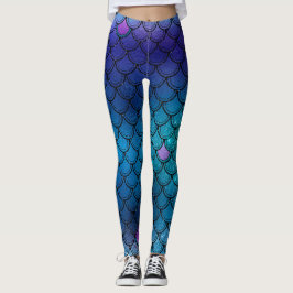 Zeemeermin Paars, Blauwgroen en blauw Leggings