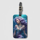 Zeemeermin Paars Haar Bagagelabel (Voorkant (verticaal))