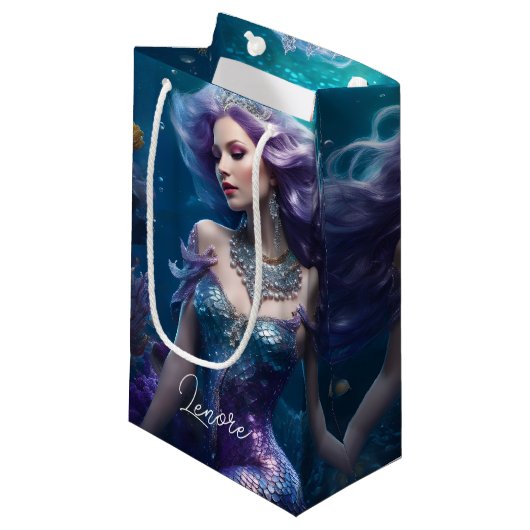 Zeemeermin Paars Haar Klein Cadeauzakje (Voorkant Gekanteld)