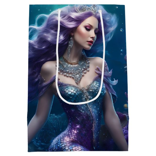 Zeemeermin Paars Haar Medium Cadeauzakje (Achterkant)