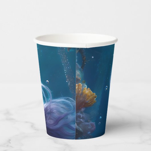 Zeemeermin Paars Haar Papieren Bekers (Rechts)