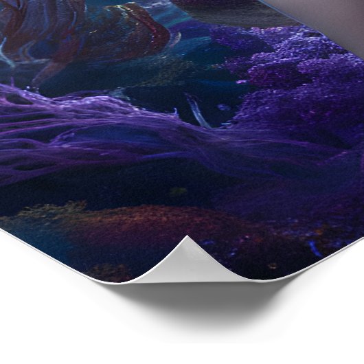 Zeemeermin Paars Haar Poster (Hoek)