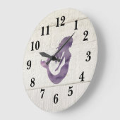 Zeemeermin Paarse Beach Decor Rustieke Shiplap Grote Klok (Hoek)