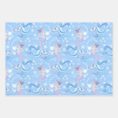  zeemeermin Paarse blauw Inpakpapier Vel (Voorkant)