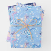  zeemeermin Paarse blauw Inpakpapier Vel (In situ)