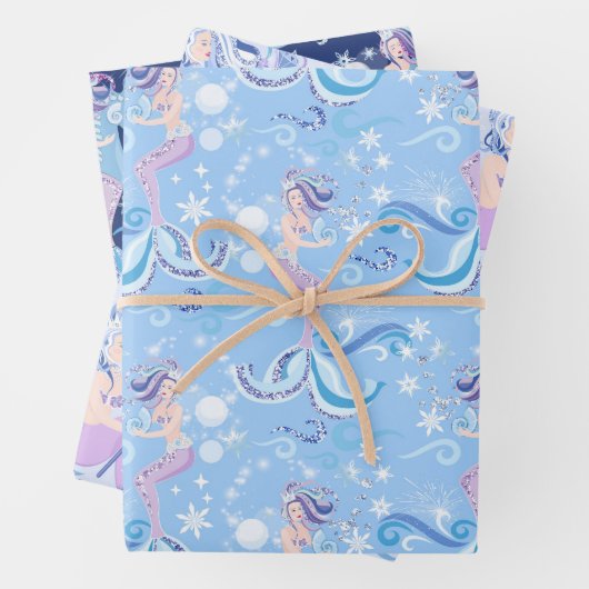  zeemeermin Paarse blauw Inpakpapier Vel (In situ)