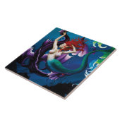 Zeemeermin Paarse Dragon Vriendschap Fantasie Tegeltje (Zijkant)