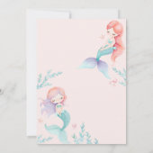 Zeemeermin Paarse en Blauwgroen Baby shower Uitnod Kaart (Achterkant)