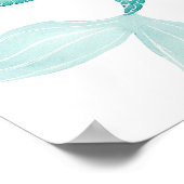 Zeemeermin Paarse en Blauwgroen Verjaardag Poster (Hoek)