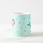 Zeemeermin Paarse Glitter Aqua Koffiemok (Center)