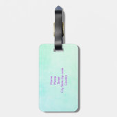 Zeemeermin Paarse Glitter Naam Bagagelabel (Achterkant verticaal)