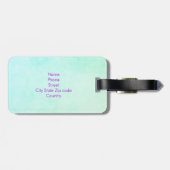 Zeemeermin Paarse Glitter Naam Bagagelabel (Achterkant horizontaal)