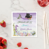 Zeemeermin Paarse Groene Gouden Zeepaardkrab Serve Servet (Insitu)