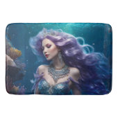 Zeemeermin Paarse Haar Badmat (Voorkant)