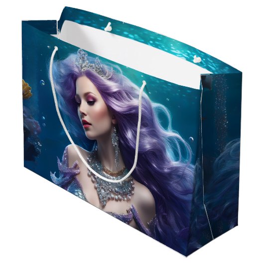 Zeemeermin Paarse Haar Groot Cadeauzakje (Achterkant Gekanteld)