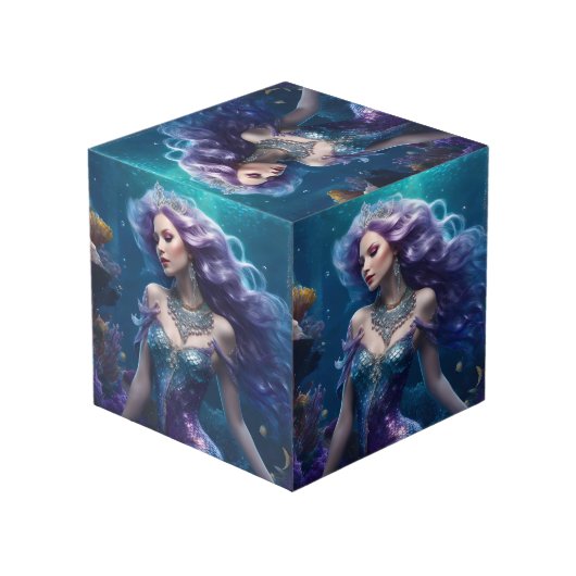 Zeemeermin Paarse Haar Kubus (Achter hoekig)