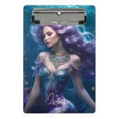 Zeemeermin Paarse Haar Mini Klembord (Voorkant)