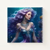 Zeemeermin Paarse Haar Notitieboek (Achterkant)