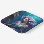 Zeemeermin Paarse Haar Papieren Bordje (Gebogen)