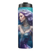 Zeemeermin Paarse Haar Thermosbeker (Voorkant)