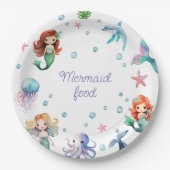 Zeemeermin Partij Onder de Zee Waterverf Papieren Bordje (Voorkant)