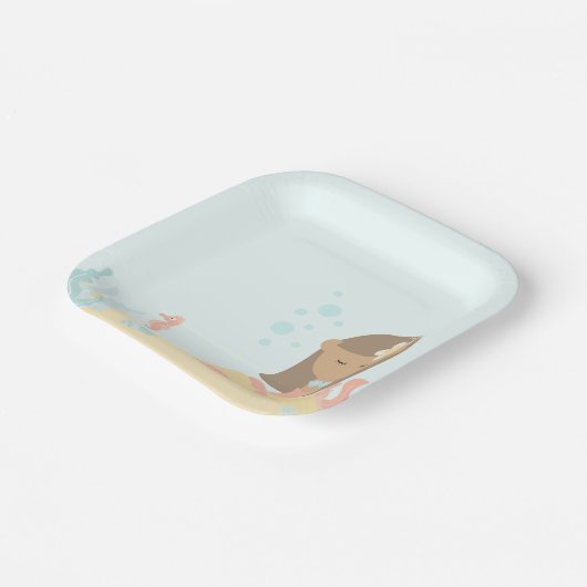 Zeemeermin partij papier bord (Gebogen)