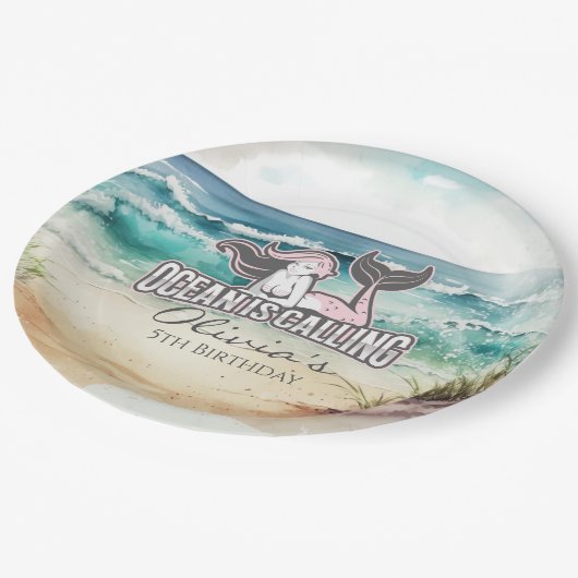 Zeemeermin partij Roze Papier Bord (Gekanteld)