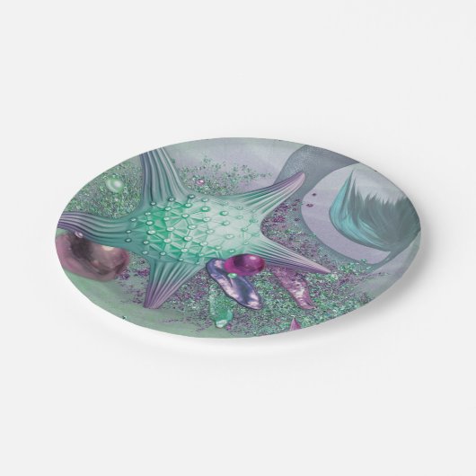 Zeemeermin partij stukken papieren bordje (Gekanteld)