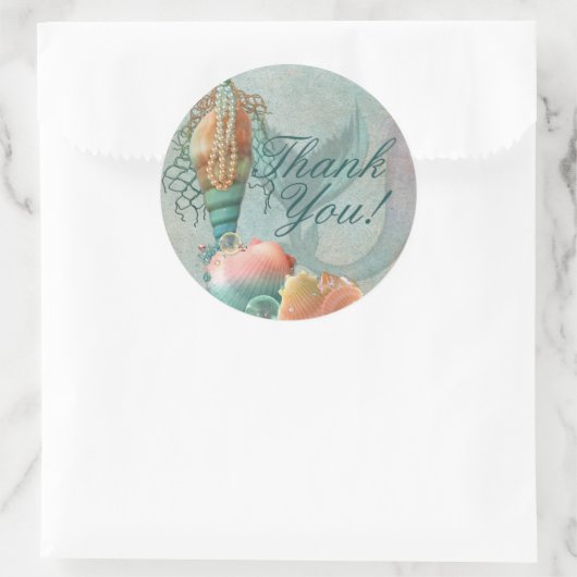 Zeemeermin partij stukken ronde sticker (Tas)