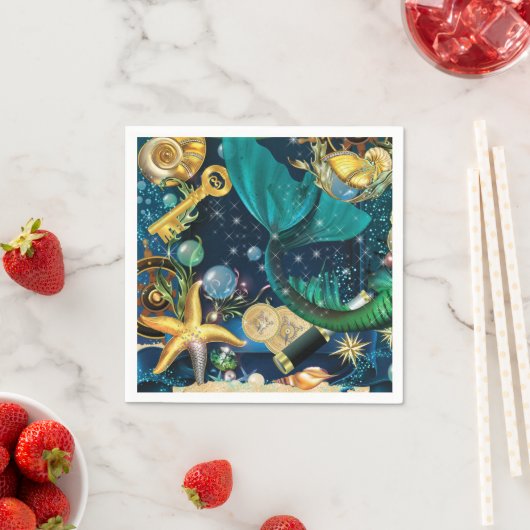 Zeemeermin partij stukken servet (Insitu)