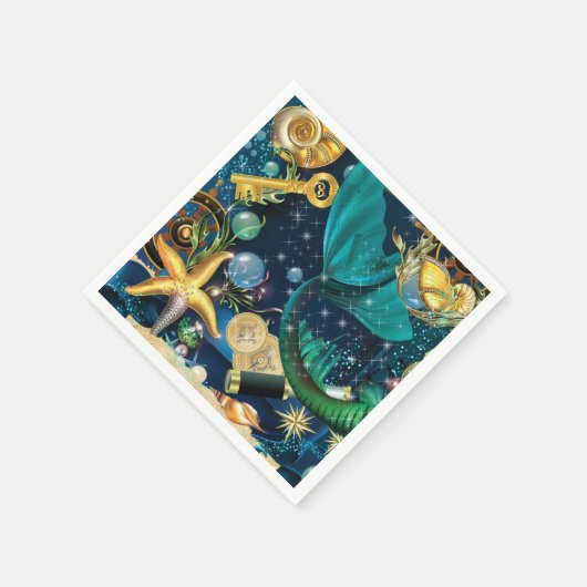 Zeemeermin partij stukken servet (Hoek)