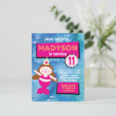 Zeemeermin Party Blauwe Tie Dye Zee Leven Verjaard Kaart (Staand voorkant)