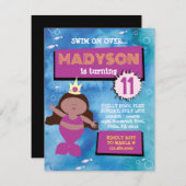 Zeemeermin Party Blauwe Tie Dye Zee Leven Verjaard Kaart (Voorkant / Achterkant)