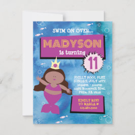 Zeemeermin Party Blauwe Tie Dye Zee Leven Verjaard Kaart