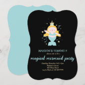 Zeemeermin Party Blondine Aqua Verjaardagsfeest Kaart (Voorkant / Achterkant)