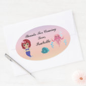 Zeemeermin Party Dank u Sticker (Envelop)