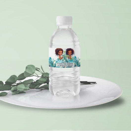 Zeemeermin Party Dank u Waterfles Etiket