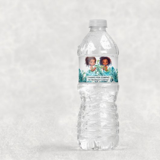 Zeemeermin Party Dank u Waterfles Etiket