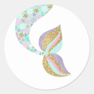 Zeemeermin Party Favor Tag onder de Sea Sticker Se